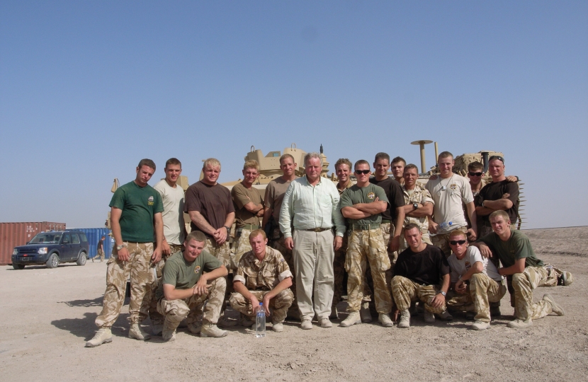 Bob with British Soldiers at the Coalition Air Base in Basra 2007