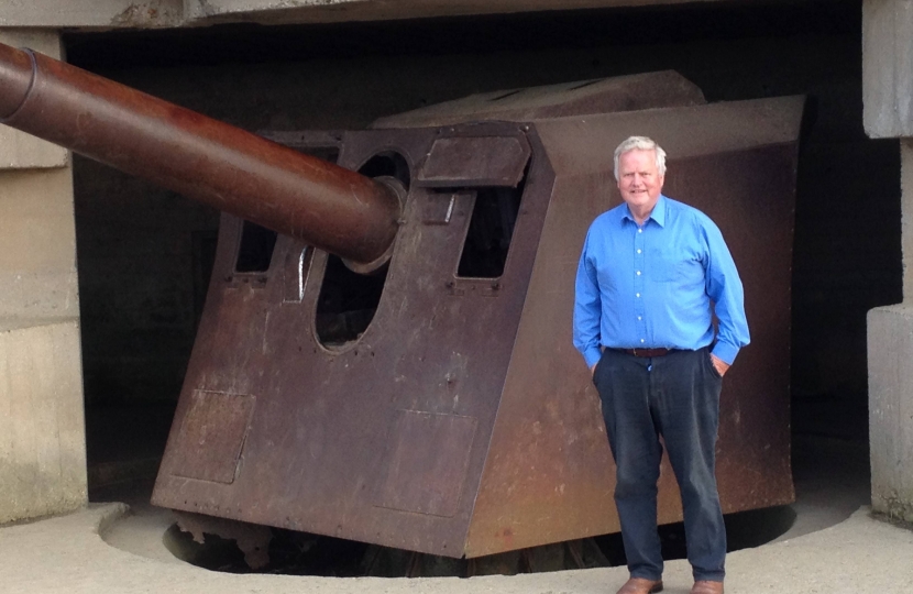 Bob at the Longues Battery in Normandy
