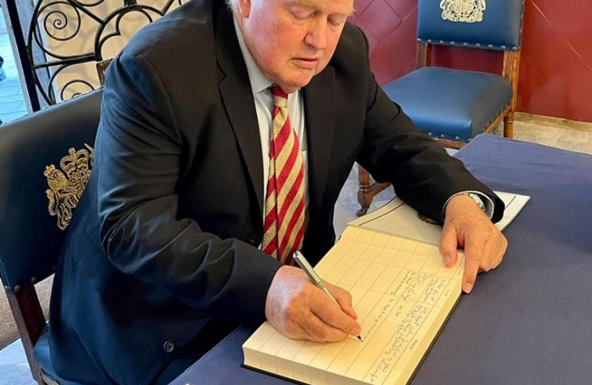Signing Gibraltar's Book of Condolence